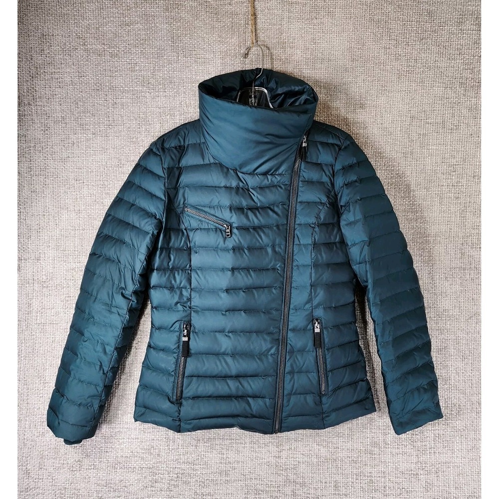 Marc NY Andrew Marc Down Puffer Jacket Womens S‎ Green High Neck Beautiful!